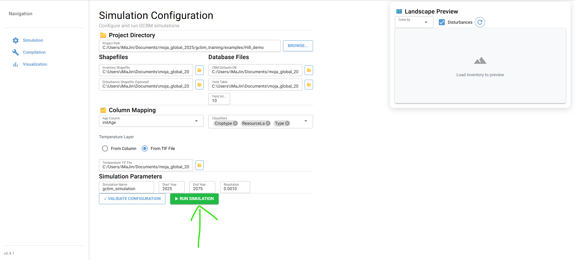 Simulation validate and run